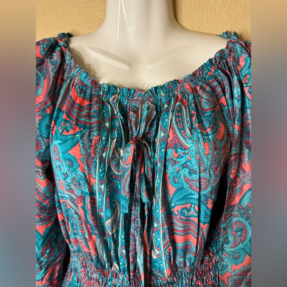 ❤️‍🔥HOT DEAL❤️‍🔥 Bohemian Paisley Print Long Sleeve Dress - Picture 8 of 13